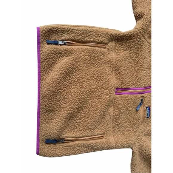 Patagonia Women's Retro Pile Marsupial XS Brown Tan Pink - Picture 8 of 10